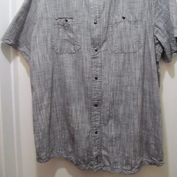 Alexander Julian Colours Shirt Mens Short Sleeve Gray w Snap Buttons - Picture 2 of 16